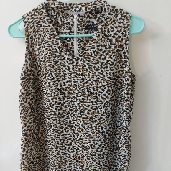 Zac & Rachel V-Neck Animal Print Sleeveless Blouse S Mobwife Dopamine Corporate - Picture 5 of 14